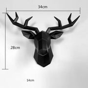 Modern 3D Deer Head Wall Sculpture: Home Decor Accent