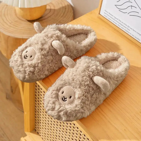 Plush Bedroom Cotton Fluffy Slippers