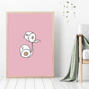 Toilet Paper Yoga Funny Quote Minimalist Wall Art Canvas Painting