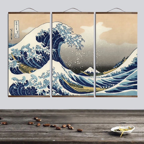 Painting wall art Japanese Ukiyo e Kanagawa Wave Canvas