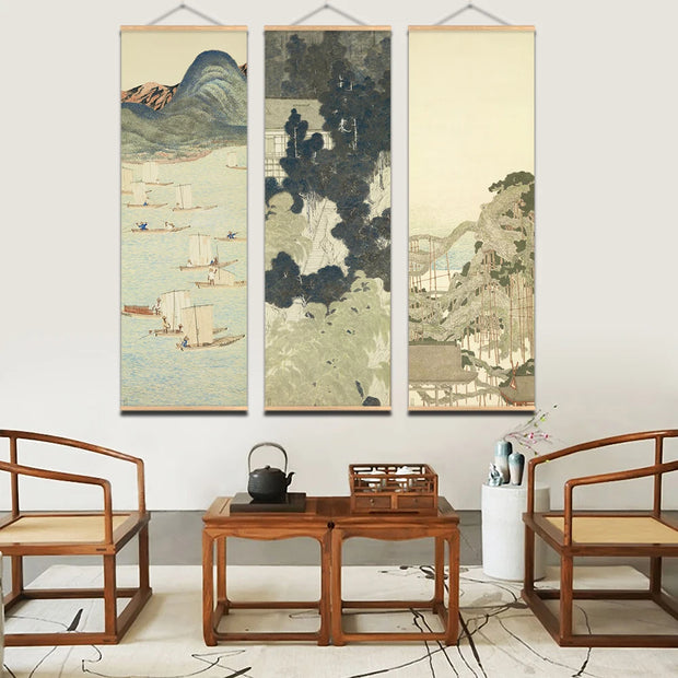 Japanese Ou-Mi Ukiyoe Print Poster Landscape Wall Art Pictures