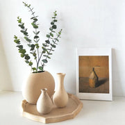 Wooden Vase Plants Pot Flower Decorative Flower Bottle for Living Room