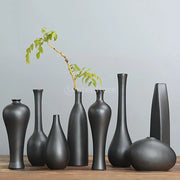 Modern Black Ceramic Flower Vase