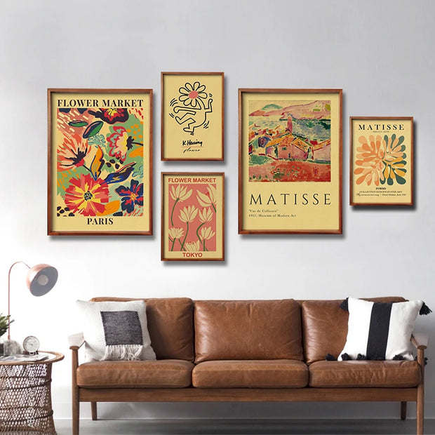 Flower Market Posters Retro Kraft Paper Prints Poster Vintage