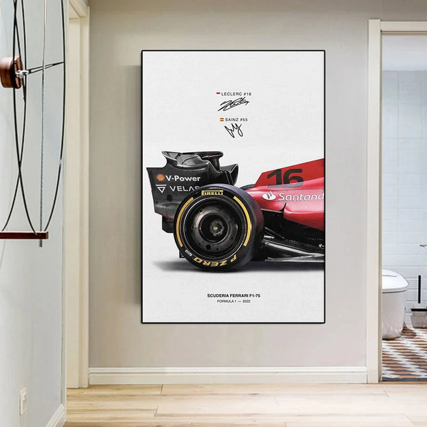 F1 Grand Prix F1-75 racing poster printing racing canvas