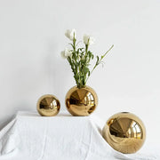 Golden Ball Ceramic Vase Ornaments