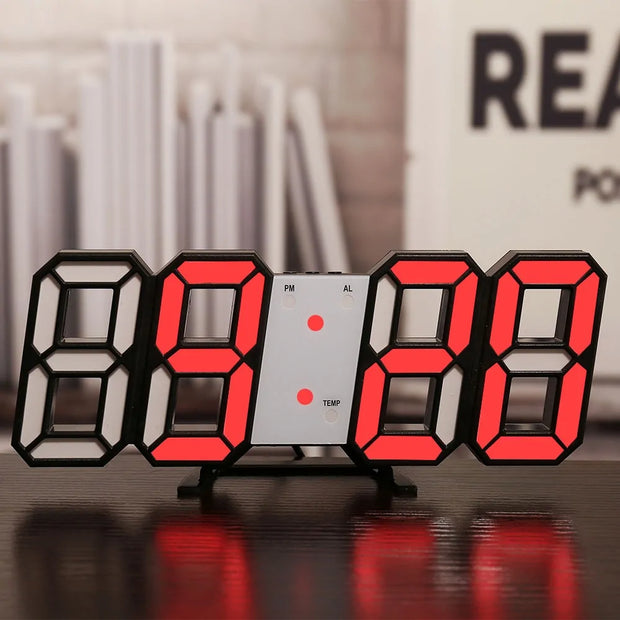 3D LED Digital Wall Clock Home