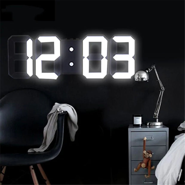 3D LED Digital Wall Clock Home