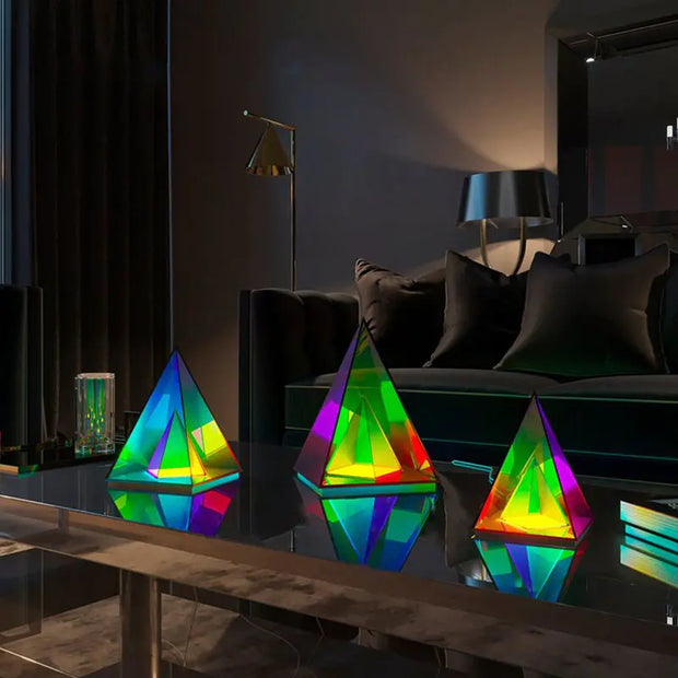 3D Pyramid RGB Atmosphere Night Light