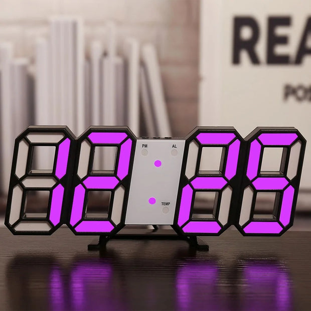 3D LED Digital Wall Clock Home