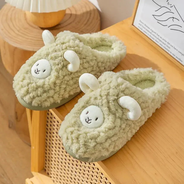 Plush Bedroom Cotton Fluffy Slippers